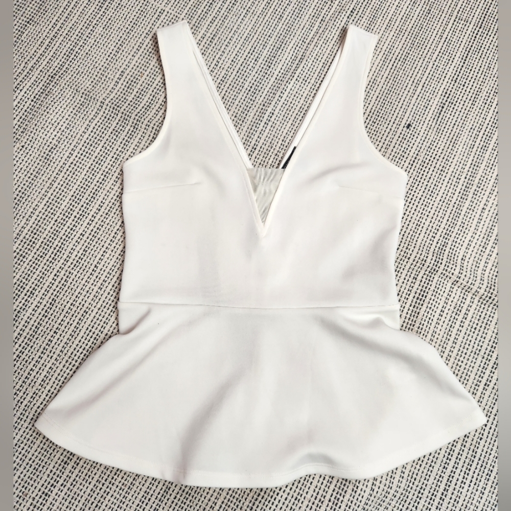 SOLD Express white peplum Blouse - Picture 1 of 7